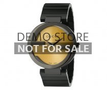 Gucci Men's YA133202 'Grammy XL Interlocking' Yellow Dial Black Leather Strap