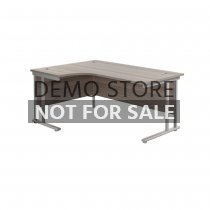 Jemini 1600mm Grey Oak/Silver Cantilever Left Hand Radial Desk